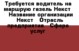 Требуется водитель на маршрую газель Некст.  › Название организации ­ Некст › Отрасль предприятия ­ Сфере услуг  › Название вакансии ­ Водитель  › Место работы ­ 313 маршрут  › Возраст от ­ 30 › Возраст до ­ 55 - Самарская обл., Тольятти г. Работа » Вакансии   